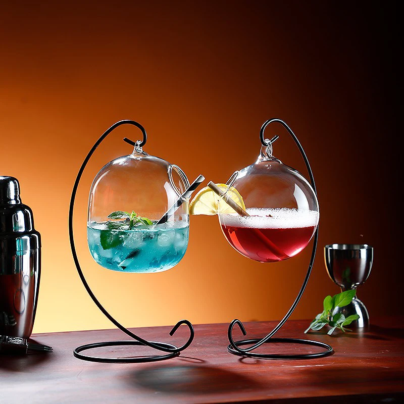 Creative Cocktail Glass - Porcupine Fish/Swan/Rose/Octopus/Bird Design Cocktail Glass, Novelty Drink Cup for KTV Bar Night Party