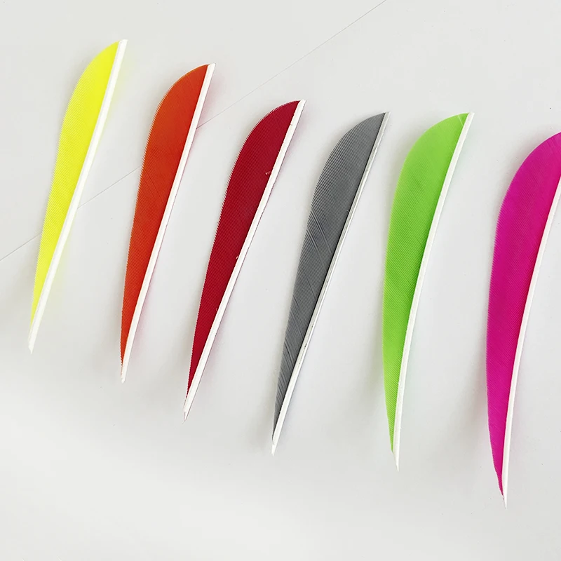 IBOUNFOX 50Pcs 4" Turkey Feather Fletching Right/Left Wings Archery Hunting Arrow Feathers DIY Carbon Woonden Arrow Vanes