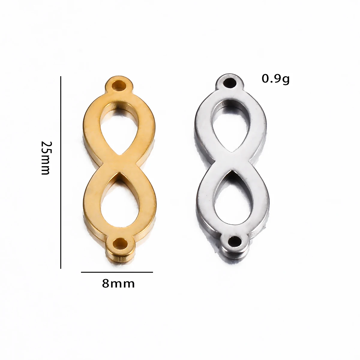 10pcs/lot Love Infinity Symbol DIY Connector Charm Stainless Steel Jewery Making for Necklace Bracelet