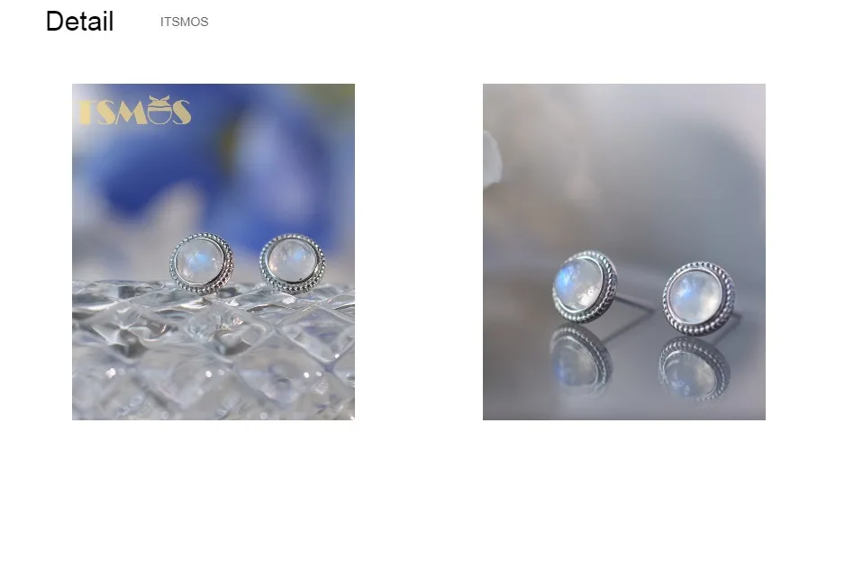 ITSMOS Natural Moonstone 0.84inch Earrings Round Twist Lace S925 Silver Studs Retro Elegant Roman Style for Women Girls Gift