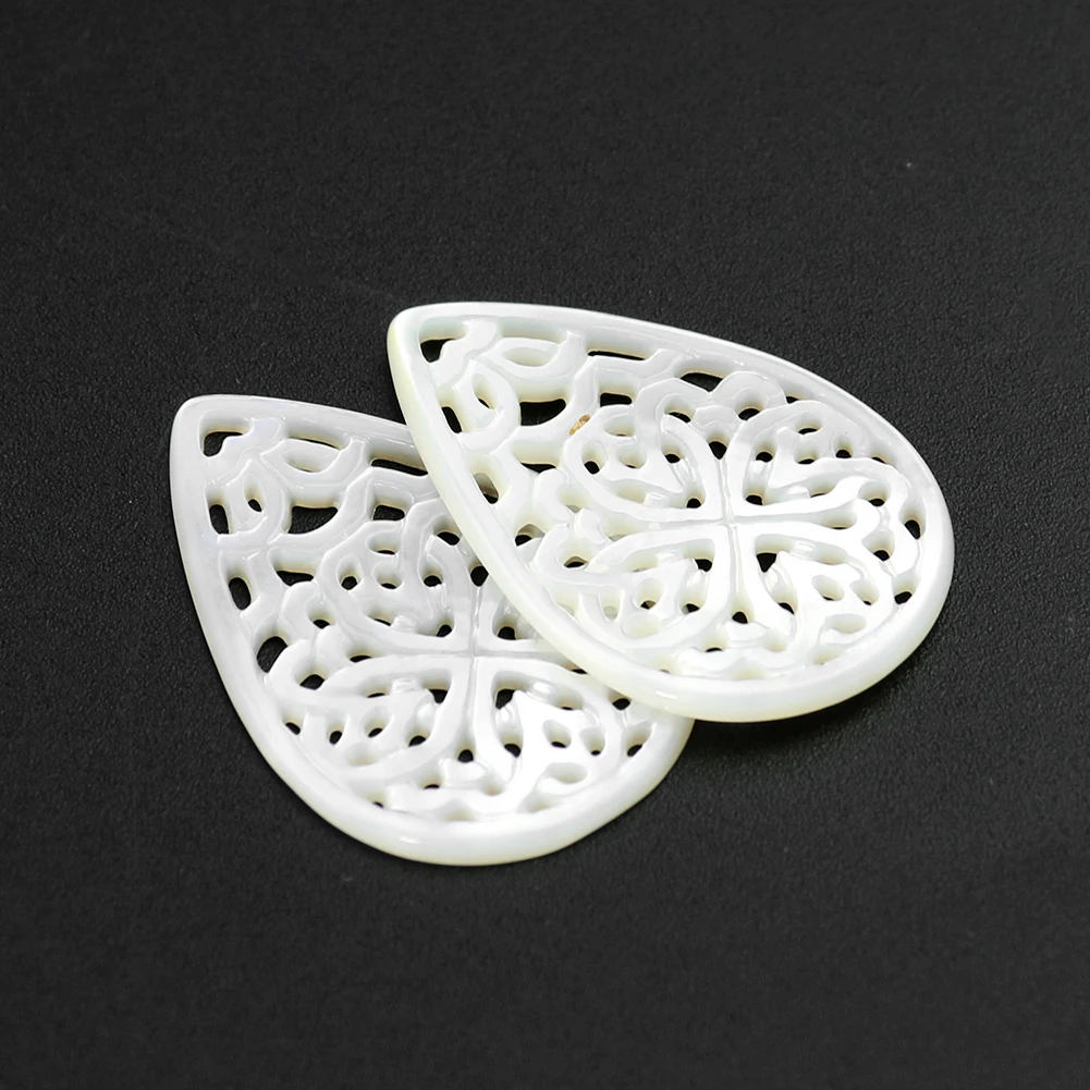 Real Shell Charm Mother of Pearl Tree Flower of Life Water Drop Hamsa Fatima Hand Triskele Pendant Necklace DIY Jewelry Making