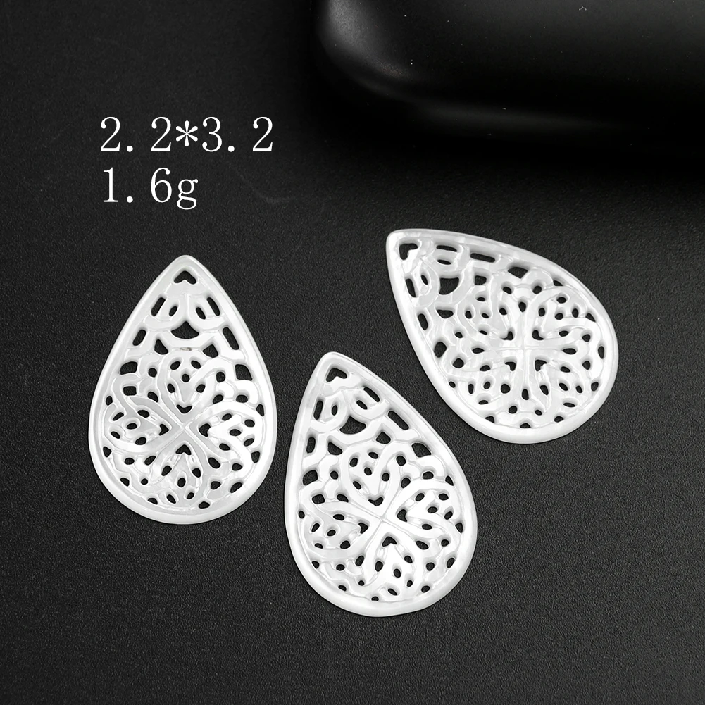 Real Shell Charm Mother of Pearl Tree Flower of Life Water Drop Hamsa Fatima Hand Triskele Pendant Necklace DIY Jewelry Making