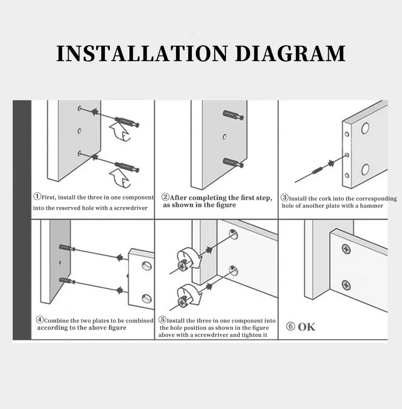 20pcs Thickening 3 In1 Furniture Connecting Hardware Set Cam Screw Eccentric Wheel Nut Cam Lock Nut for Wardrobe Splicing Cabine
