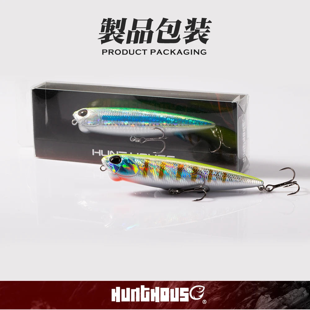 Hunthouse REALIS PENCIL 65/100mm 5.5/14.5g Topwater Fishing Lure Stickbait Top water Swim Crankbait Pesca Artificial Fish Bait