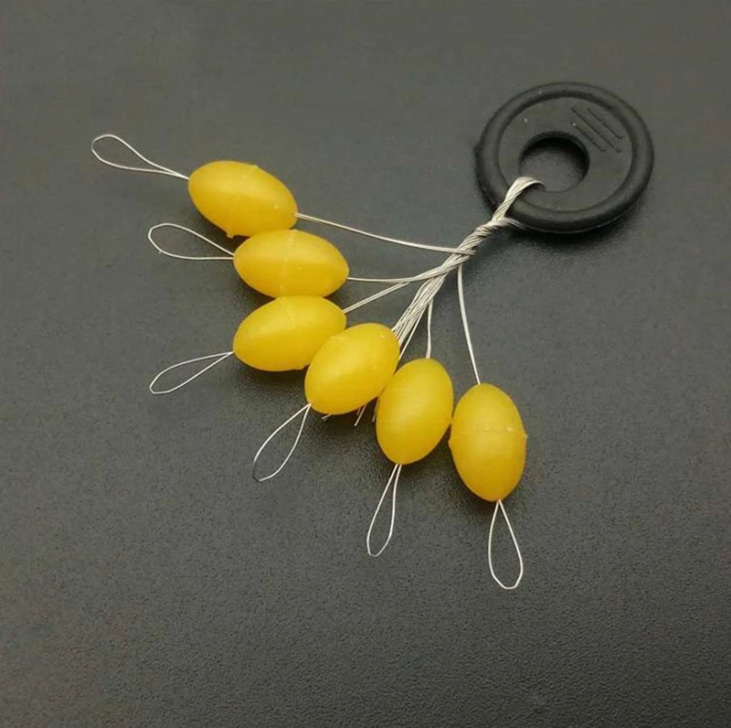 300pcs /50packs Big Size Rubber Stopper Float Fishing Bobber Silicone Gel Space Bean Connector Fishing Line Accessories