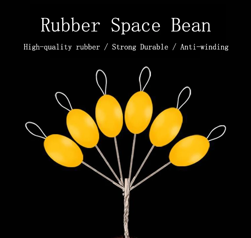 300pcs /50packs Big Size Rubber Stopper Float Fishing Bobber Silicone Gel Space Bean Connector Fishing Line Accessories