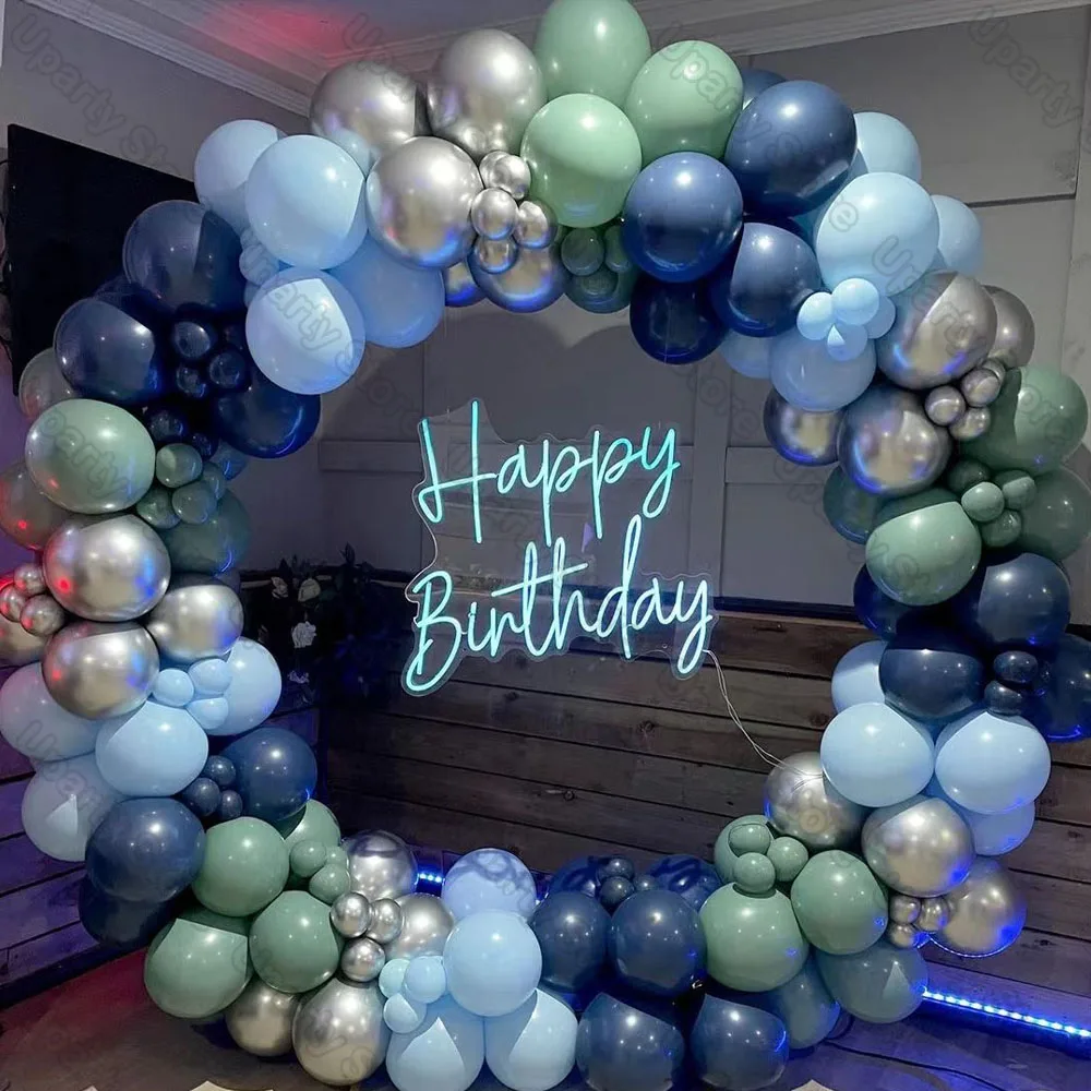 162Pcs Avocado Green Balloons Garland Arch Creamy White Retro Olive Green Balloon for Wedding Birthday Party Background Decor