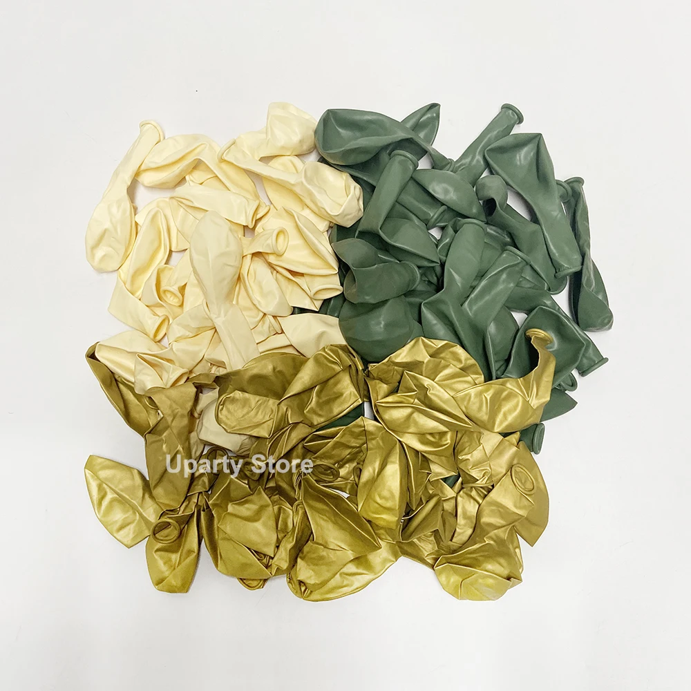 162Pcs Avocado Green Balloons Garland Arch Creamy White Retro Olive Green Balloon for Wedding Birthday Party Background Decor