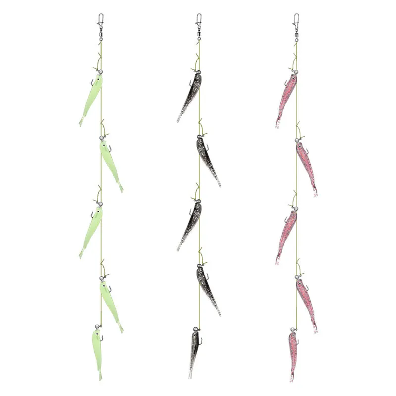 AS Cluster Soft Lure Fishing Bait T Tail Wobbler Pesca Jig Head Metal Fish Sea Bass Leurre Tackle Swim Cast Bait