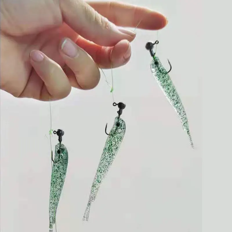 AS Cluster Soft Lure Fishing Bait T Tail Wobbler Pesca Jig Head Metal Fish Sea Bass Leurre Tackle Swim Cast Bait