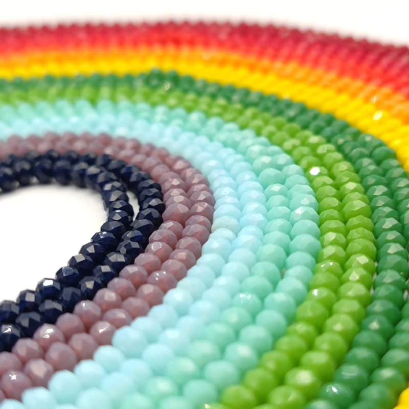 Faceted Glass Beads 2mm-8mm round Czech Crystal Spacer Loose Beads Plated Metallic Colored for DIY Jewelry Bracelet Making