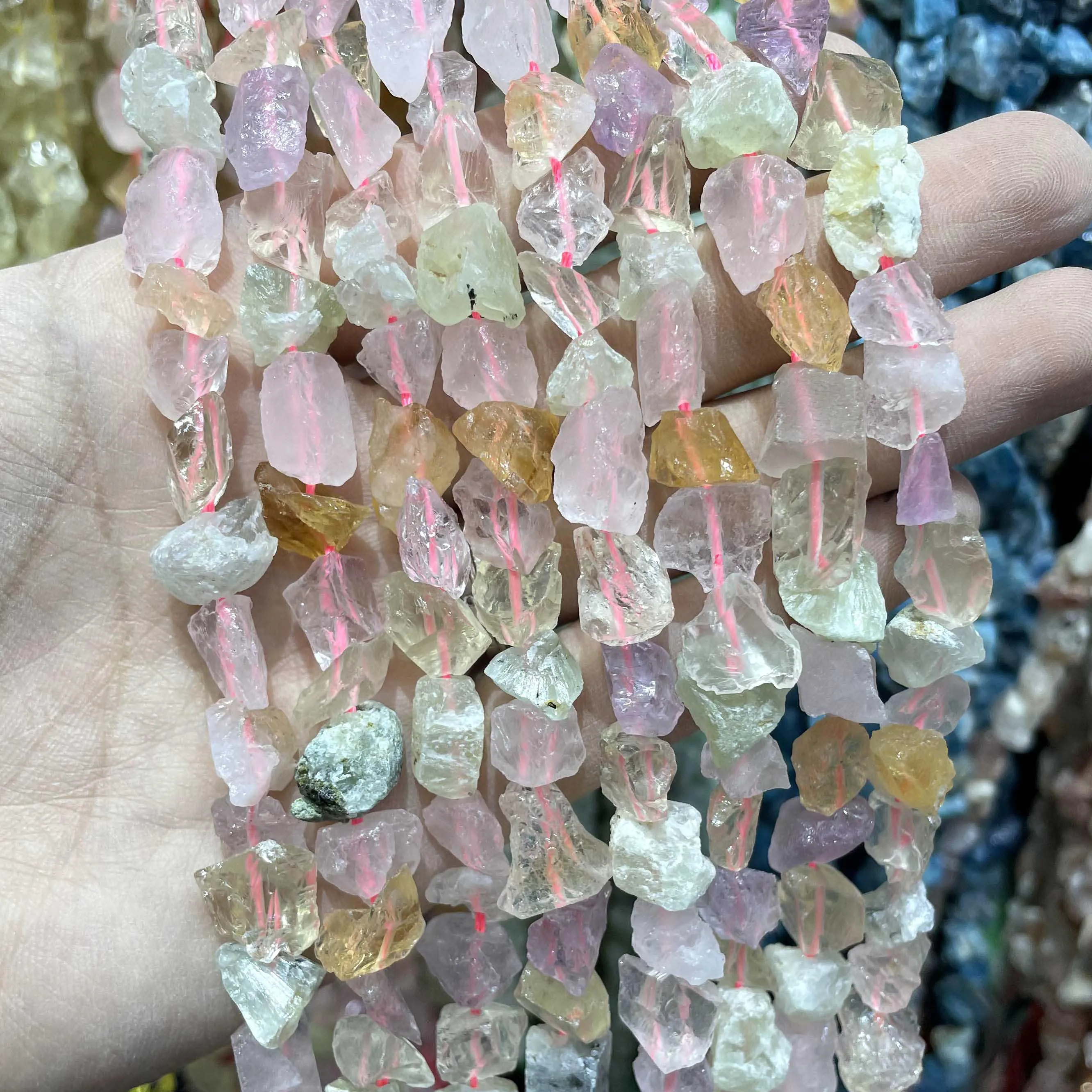 7-11mm Natural Irregular Freeform Raw Stone Rough Nugget Amazonite Amethysts Jades Minerals Crystal Beads DIY Jewelry Making