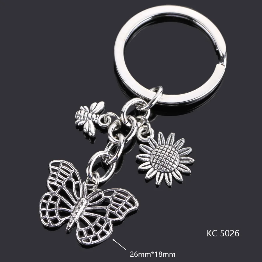 Love Heart Keychains For Woman Man Dog Cat Car Key Chain Wing Evil Eye Gun Fashion Jewelry Pendant Friend Original Wedding Gifts