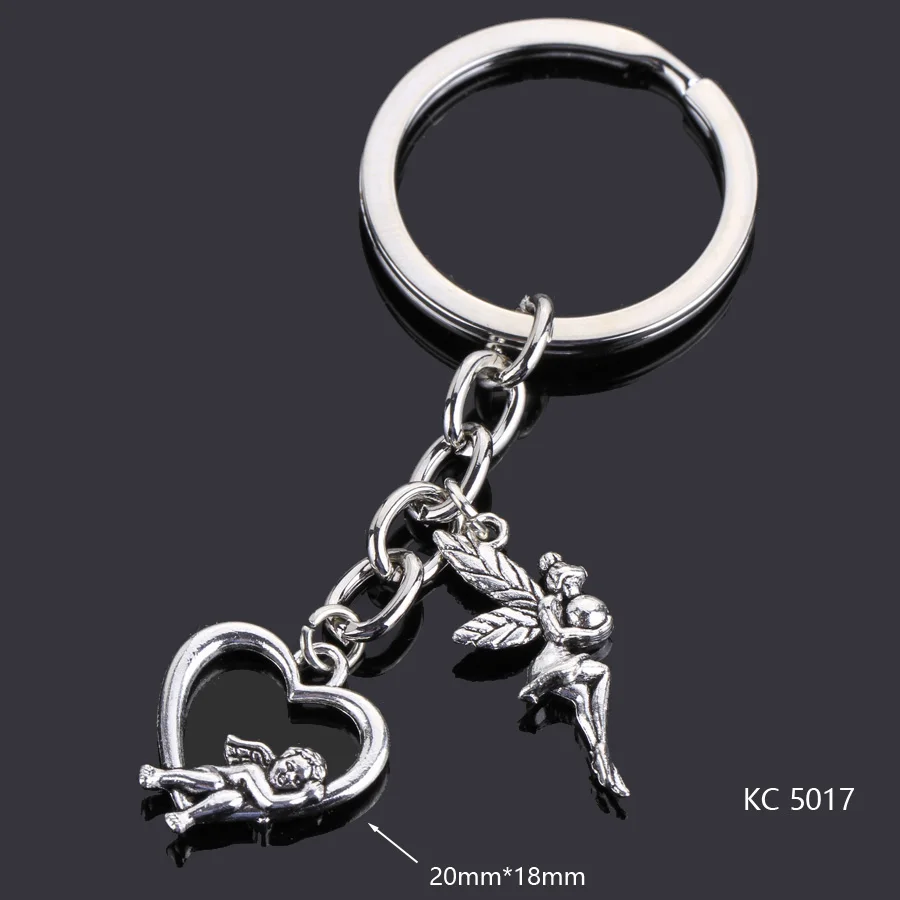 Love Heart Keychains For Woman Man Dog Cat Car Key Chain Wing Evil Eye Gun Fashion Jewelry Pendant Friend Original Wedding Gifts