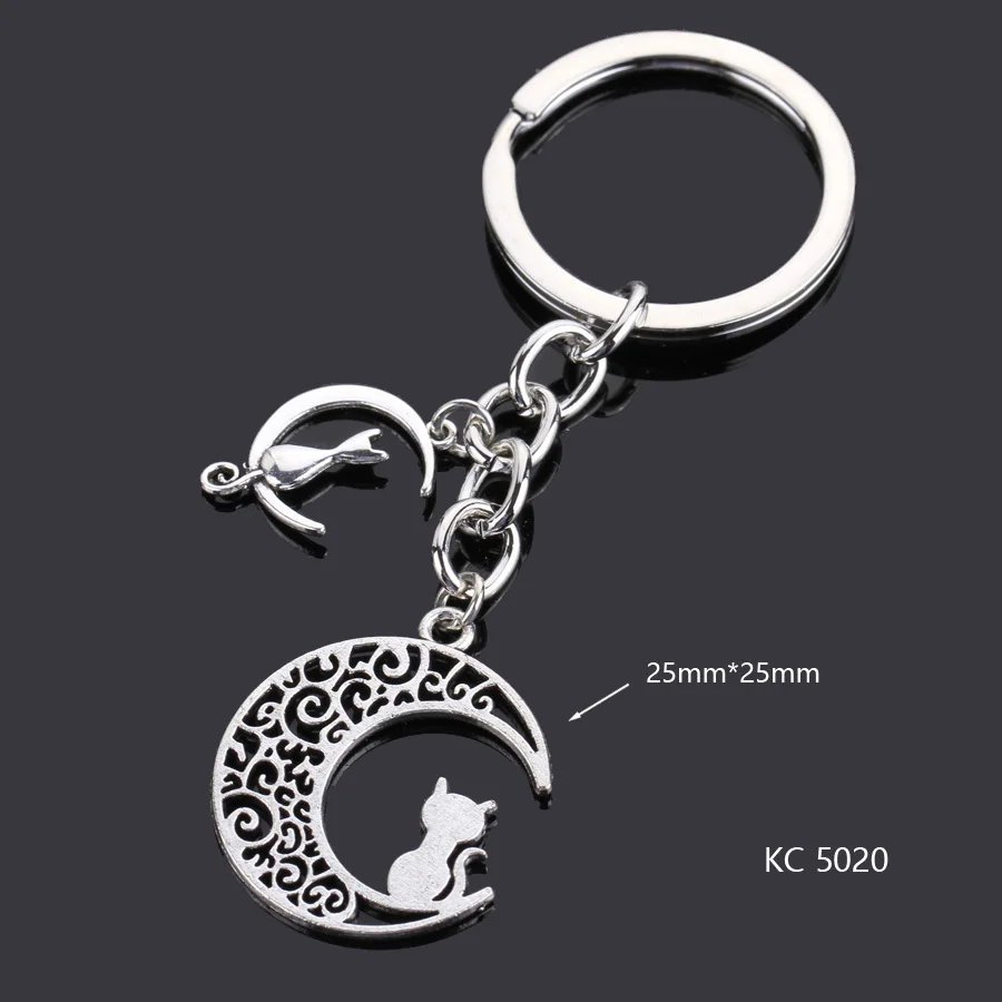 Love Heart Keychains For Woman Man Dog Cat Car Key Chain Wing Evil Eye Gun Fashion Jewelry Pendant Friend Original Wedding Gifts