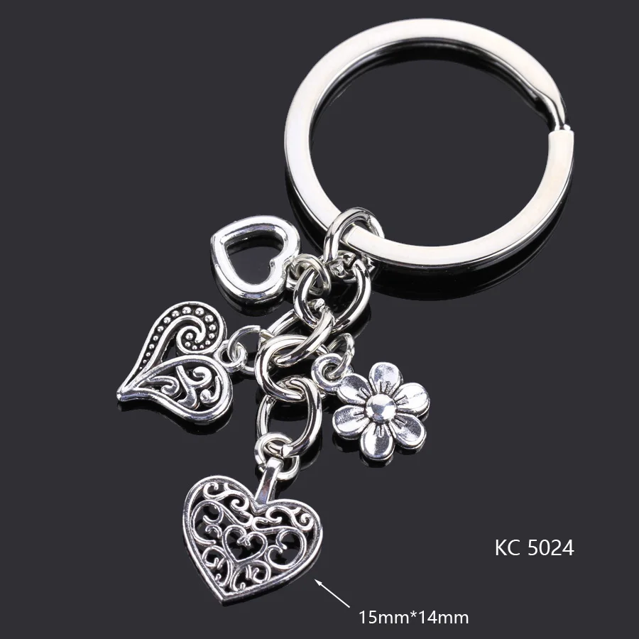 Love Heart Keychains For Woman Man Dog Cat Car Key Chain Wing Evil Eye Gun Fashion Jewelry Pendant Friend Original Wedding Gifts