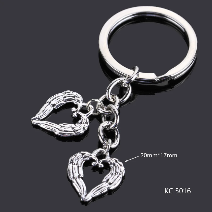Love Heart Keychains For Woman Man Dog Cat Car Key Chain Wing Evil Eye Gun Fashion Jewelry Pendant Friend Original Wedding Gifts