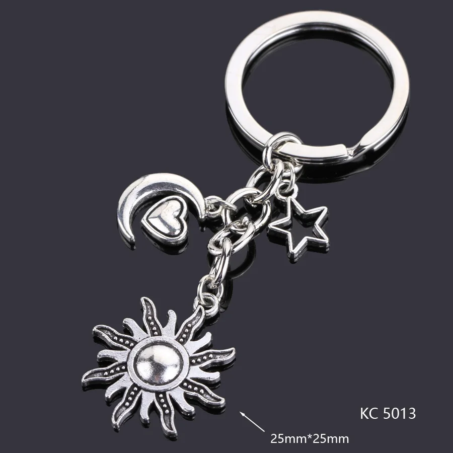 Love Heart Keychains For Woman Man Dog Cat Car Key Chain Wing Evil Eye Gun Fashion Jewelry Pendant Friend Original Wedding Gifts