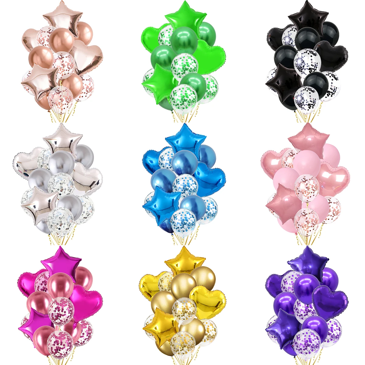 14/10pcs Gold Sliver Latex Heart Valentine's Day Balloons Metallic Gender Reveal Globos Baby Shower Wedding Birthday Party Decor
