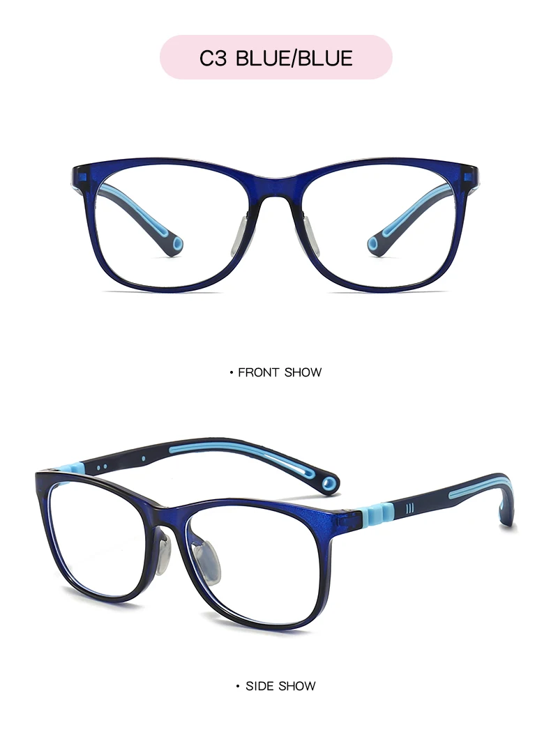 Kids Glasses Myopia Prescription Optical Eyeglasses Boys Girls Anti Blue Light TR90 Silicone Flexible Children’s Glasses Frame