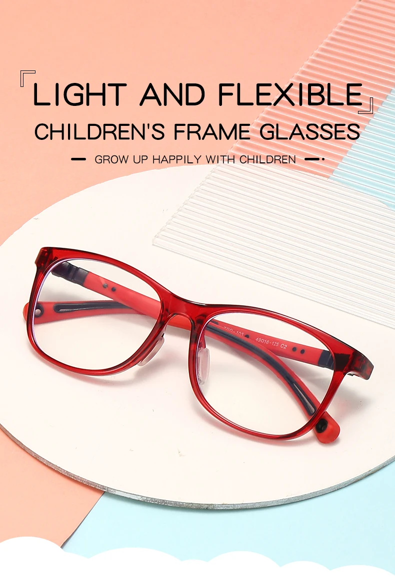 Kids Glasses Myopia Prescription Optical Eyeglasses Boys Girls Anti Blue Light TR90 Silicone Flexible Children’s Glasses Frame