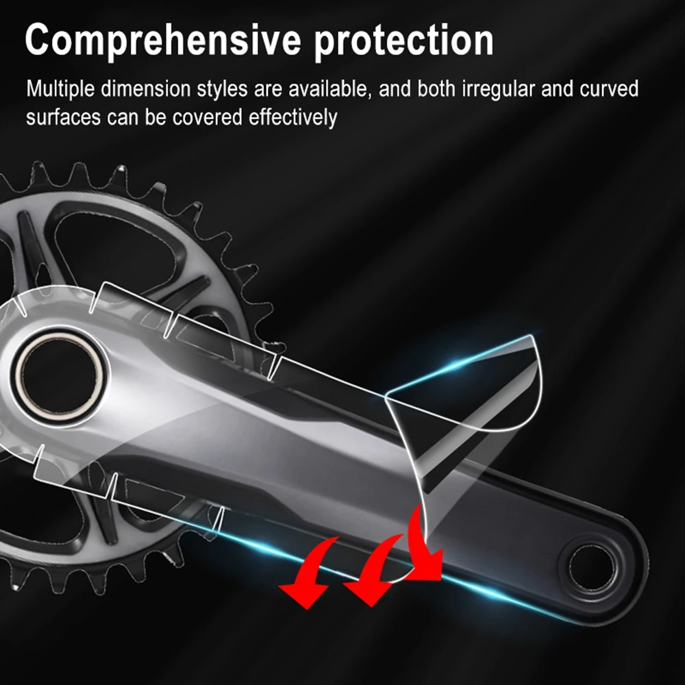 Universal MTB Bike Crank Protective Film Carbon Fiber Tooth Plate Crank Protective Film Anti-collision Bicycle Crank Stickers