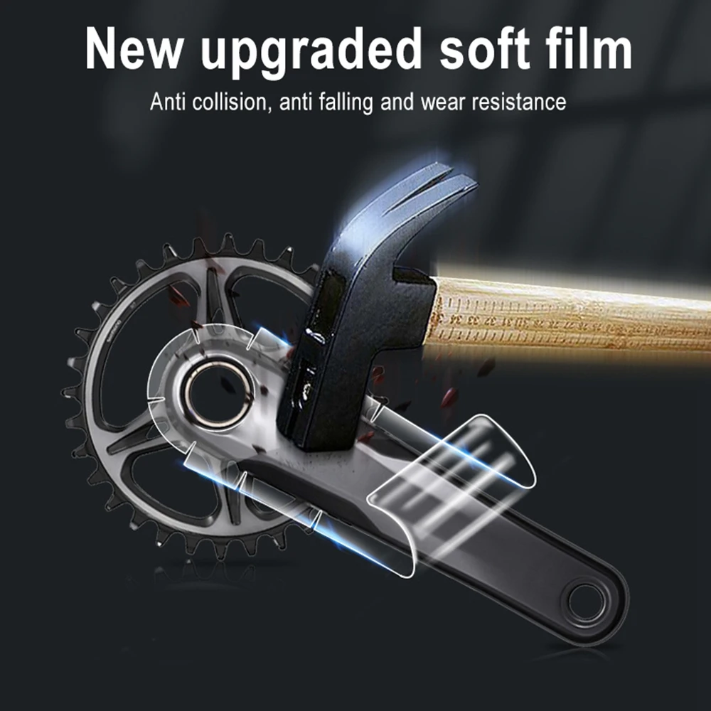 Universal MTB Bike Crank Protective Film Carbon Fiber Tooth Plate Crank Protective Film Anti-collision Bicycle Crank Stickers