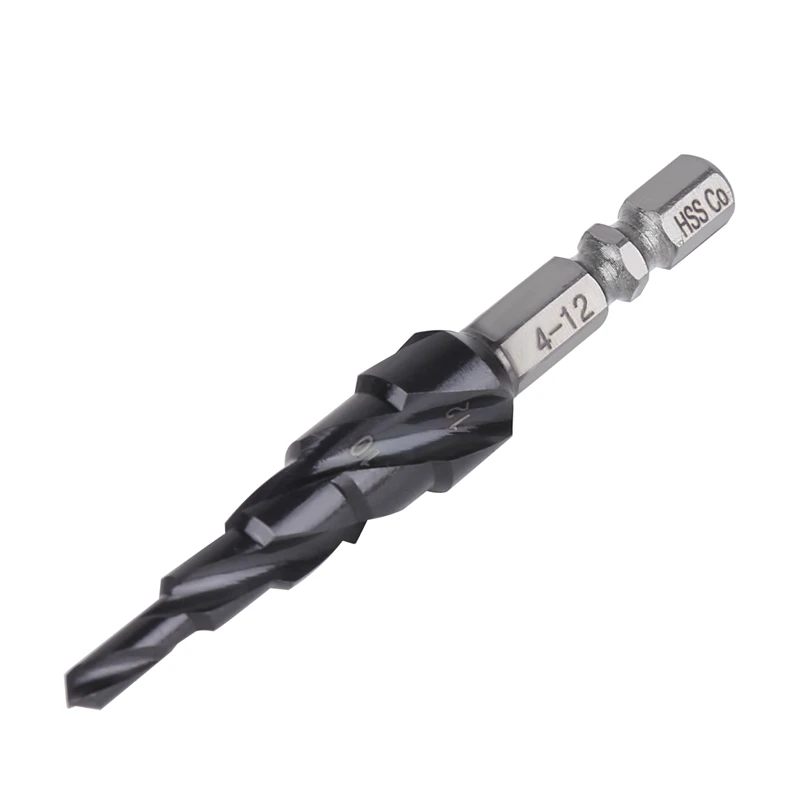 Versery Hex Shank HSS Co M35 Cobalt TiAIN Spiral Groove 3 Flutes Step Drill Bits For Stainless Steel Iron Hole Opener Saw
