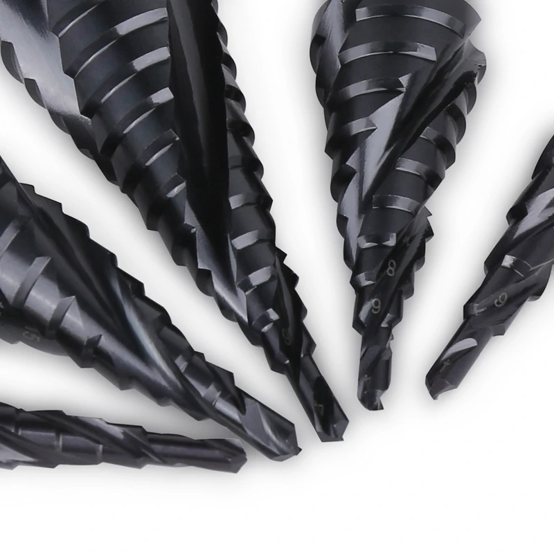 Versery Hex Shank HSS Co M35 Cobalt TiAIN Spiral Groove 3 Flutes Step Drill Bits For Stainless Steel Iron Hole Opener Saw