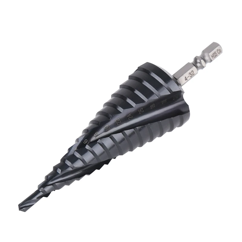 Versery Hex Shank HSS Co M35 Cobalt TiAIN Spiral Groove 3 Flutes Step Drill Bits For Stainless Steel Iron Hole Opener Saw