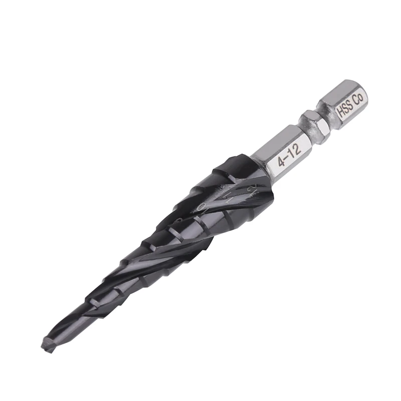 Versery Hex Shank HSS Co M35 Cobalt TiAIN Spiral Groove 3 Flutes Step Drill Bits For Stainless Steel Iron Hole Opener Saw