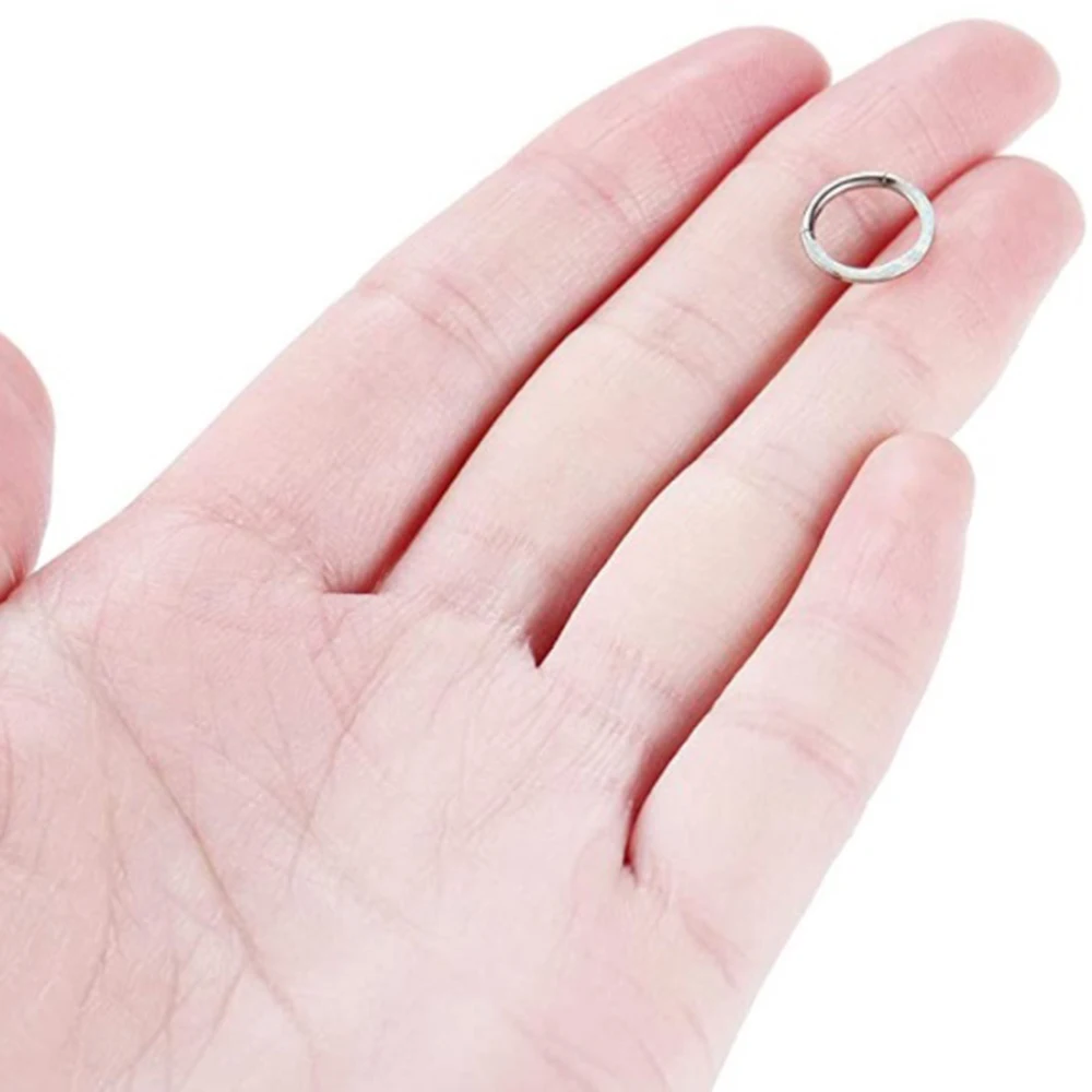 1PC G23 Titanium/316L Stainless Steel Hinged Clicker Nose Septum Opal Hoop Eyebrow Lip Ear Rings Body Piercing Jewelry