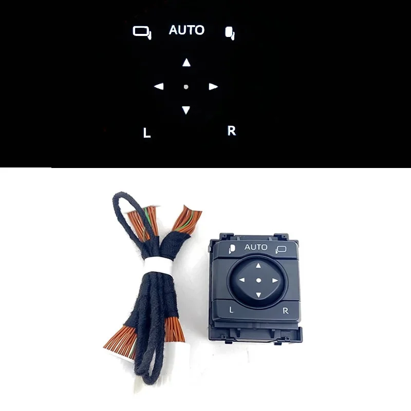 Ice blue LED lights and white LED lights Rearview mirror automatic folding switch For Toyota rav4 Crown Lexus 1pc