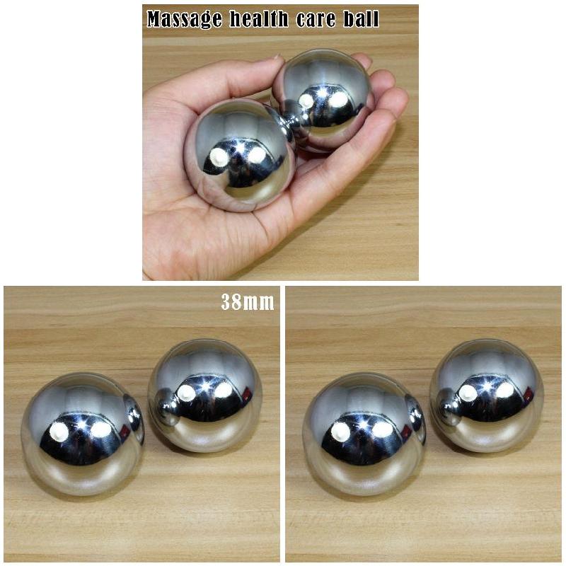 2Pcs Hand Massage Ball Stress Relaxation Chinese Health Care for Chromium Plated Silver Like solid hollow Hand Fitness Iron Ball