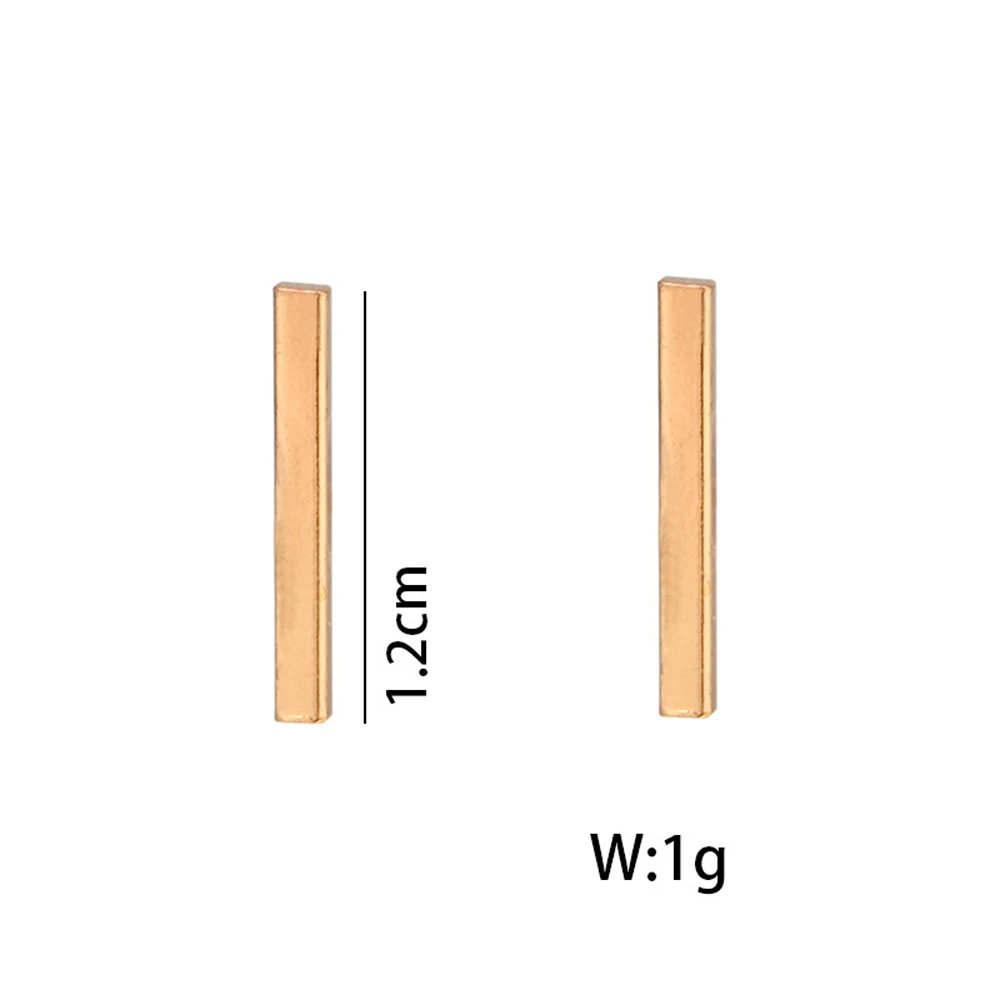 2024 Fashion Gold/Black Color Punk Simple T Bar Earrings For Women Ear Stud Fine Jewelry Geometry Brincos Bijoux
