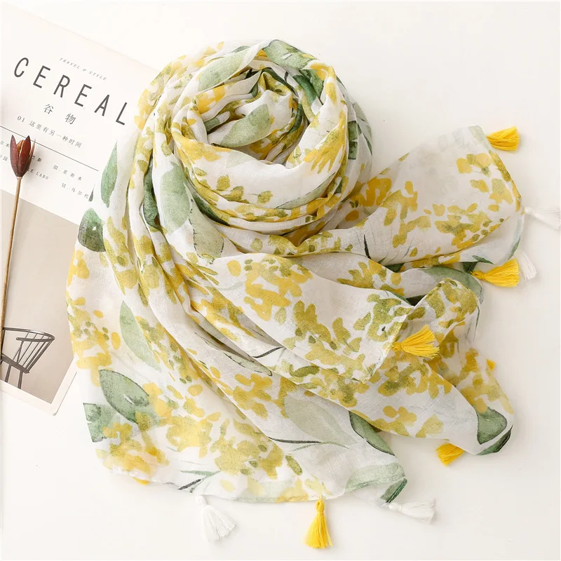 2025 Fashion Paisley Abstract Floral Tassel Viscose Shawl Scarf Lady High Quality Wrap Thin Pashmina Stole Muslim Hijab 180*90Cm