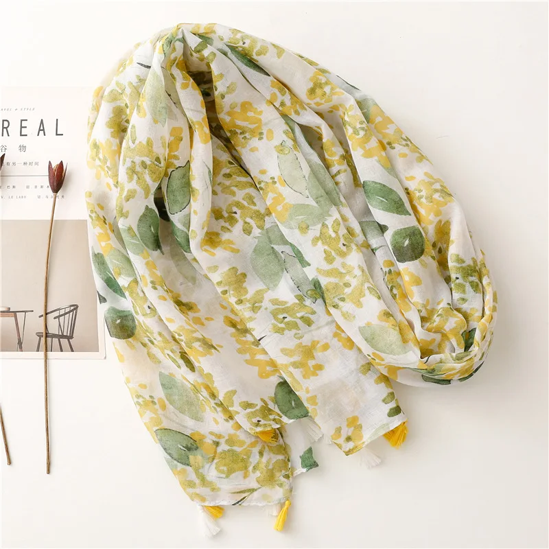 2025 Fashion Paisley Abstract Floral Tassel Viscose Shawl Scarf Lady High Quality Wrap Thin Pashmina Stole Muslim Hijab 180*90Cm