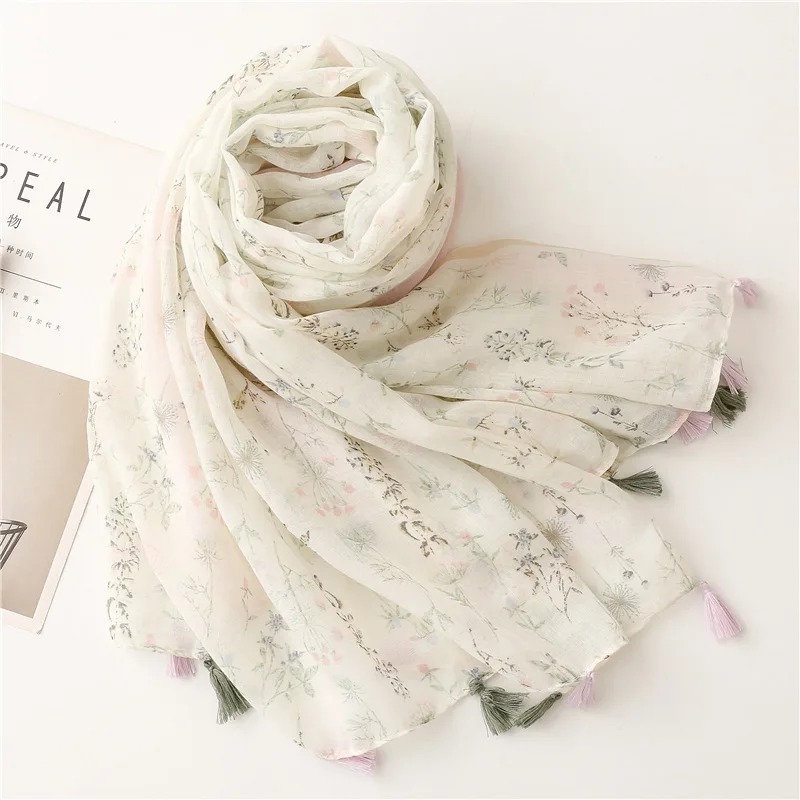 2025 Fashion Paisley Abstract Floral Tassel Viscose Shawl Scarf Lady High Quality Wrap Thin Pashmina Stole Muslim Hijab 180*90Cm