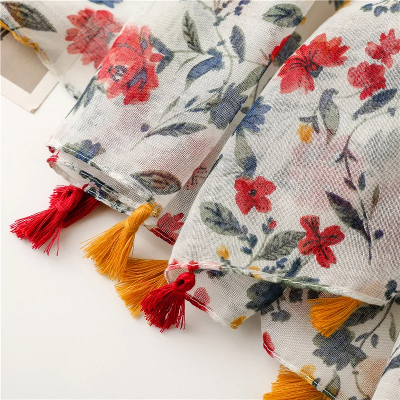 2025 Fashion Paisley Abstract Floral Tassel Viscose Shawl Scarf Lady High Quality Wrap Thin Pashmina Stole Muslim Hijab 180*90Cm