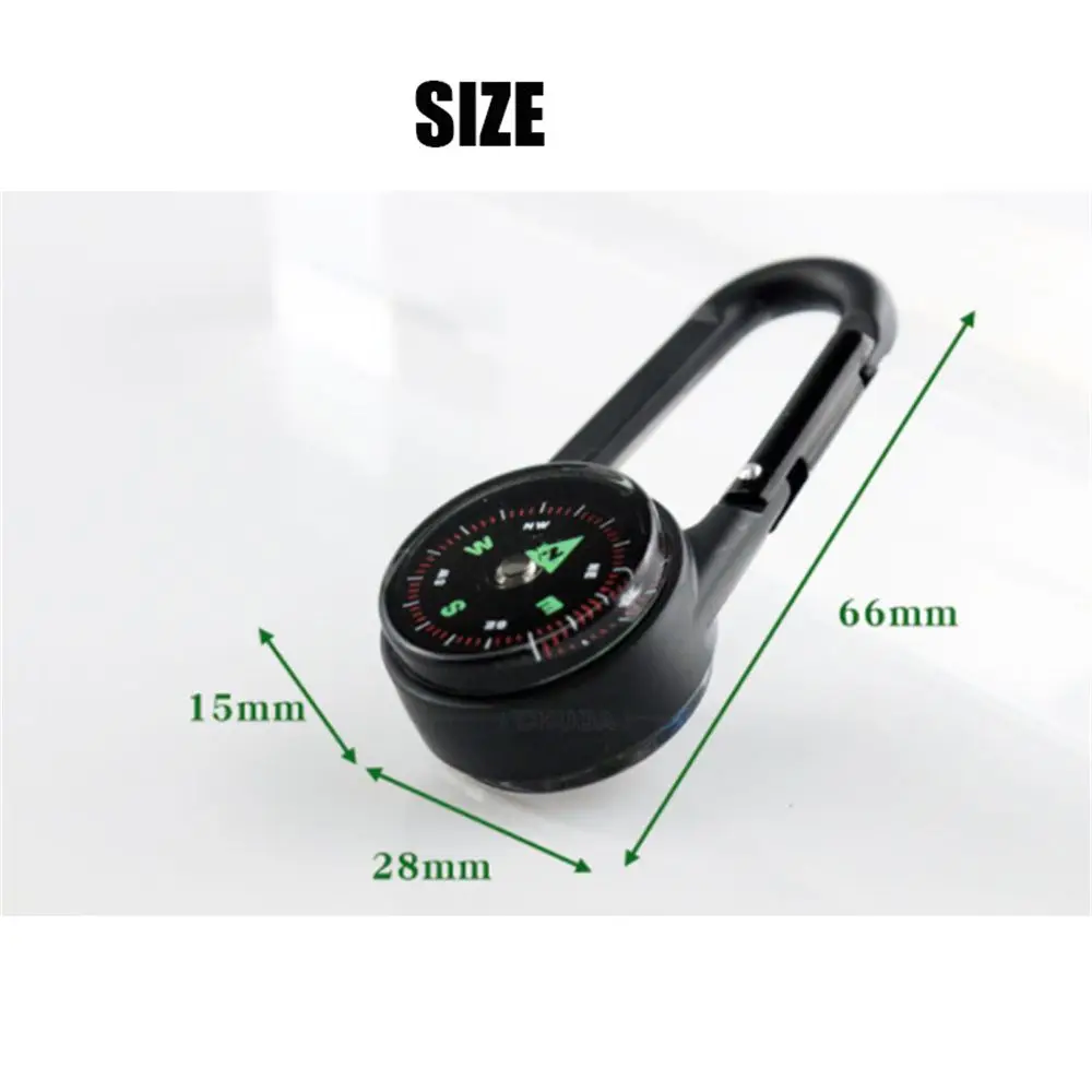 Mini Compass Thermometer Carabiner Compass Thermometer Carabiner 3 in 1 Outdoor Hiking Key Buckle Double Sided Metal Compasses