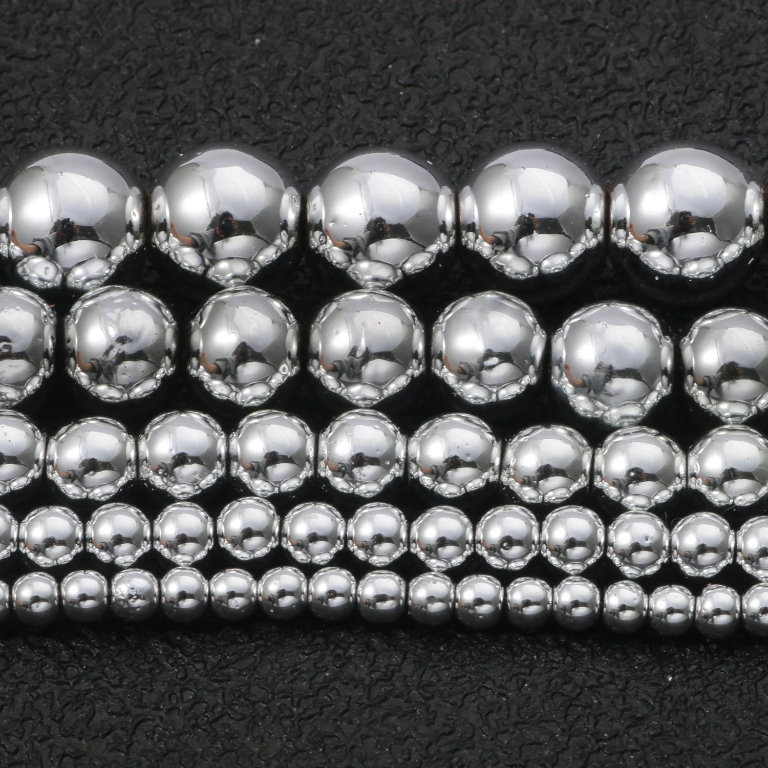 Natural Stone Silver Color Hematite Beads Rondelle Heart Star Round Loose Spacer beads for Jewelry Bracelet Making DIY Bracelet