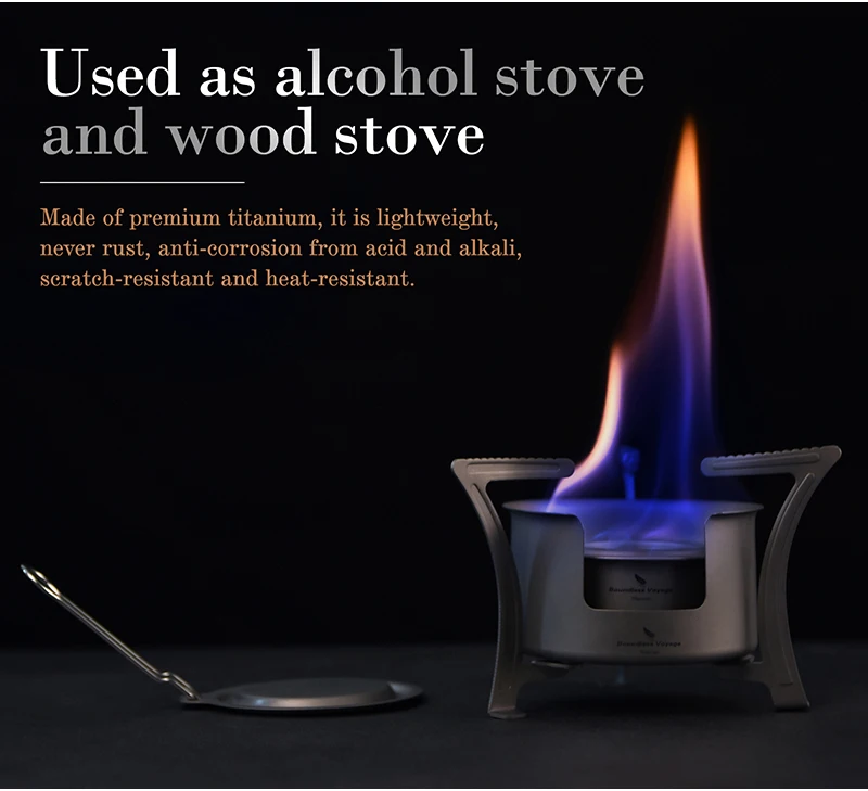 Boundless Voyage Camping Alcohol Stove Ultralight Titanium Wood Burning Stove Outdoor Multi-Fuels Mini Stove Ti2011C-13C