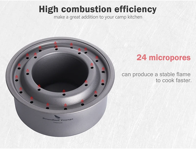 Boundless Voyage Camping Alcohol Stove Ultralight Titanium Wood Burning Stove Outdoor Multi-Fuels Mini Stove Ti2011C-13C