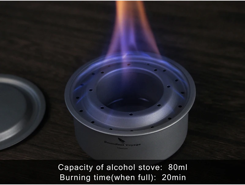 Boundless Voyage Camping Alcohol Stove Ultralight Titanium Wood Burning Stove Outdoor Multi-Fuels Mini Stove Ti2011C-13C