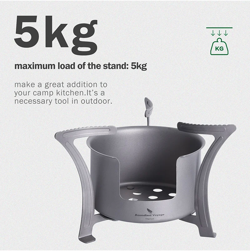 Boundless Voyage Camping Alcohol Stove Ultralight Titanium Wood Burning Stove Outdoor Multi-Fuels Mini Stove Ti2011C-13C