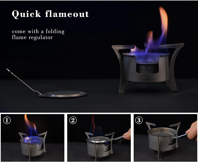 Boundless Voyage Camping Alcohol Stove Ultralight Titanium Wood Burning Stove Outdoor Multi-Fuels Mini Stove Ti2011C-13C