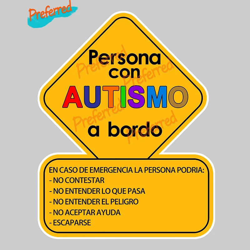 Spanish Letrero Auto Autismo Child on The Boat Baby in The Car Decal Laptop Helmet Trunk Wall Vinyl Car Sticker
