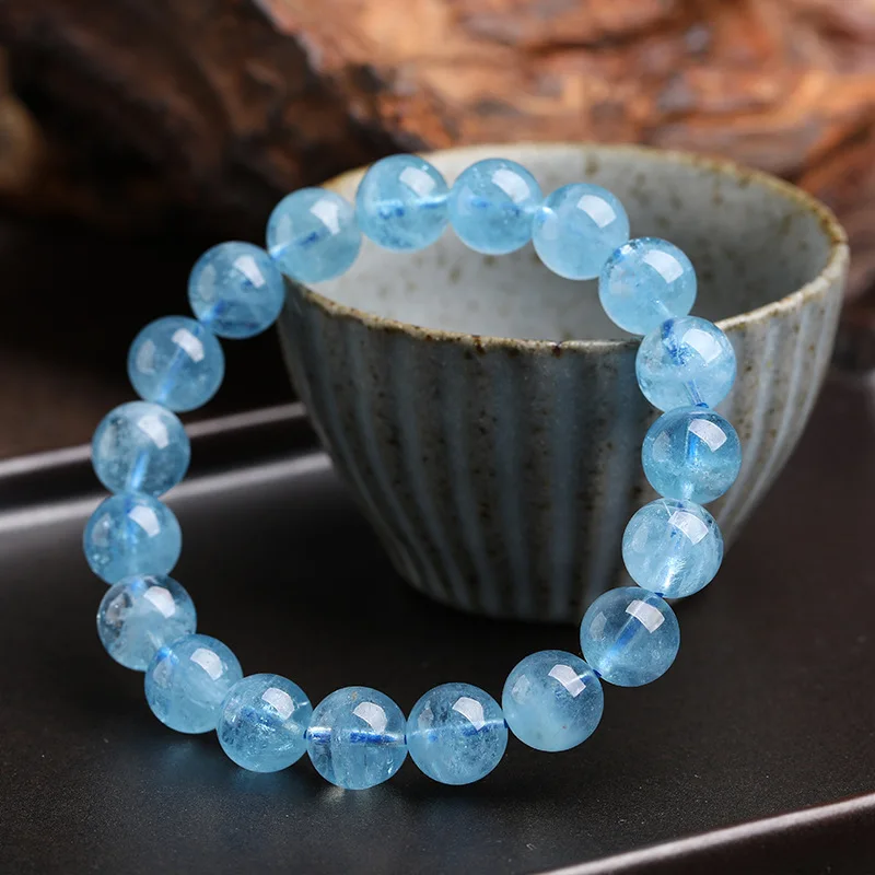 Natural Aquamarines Bracelets for Women Single Circle Crystal Bracelet Jewelry Romantic Casual Crystal Yoga Bracelet Drop Ship