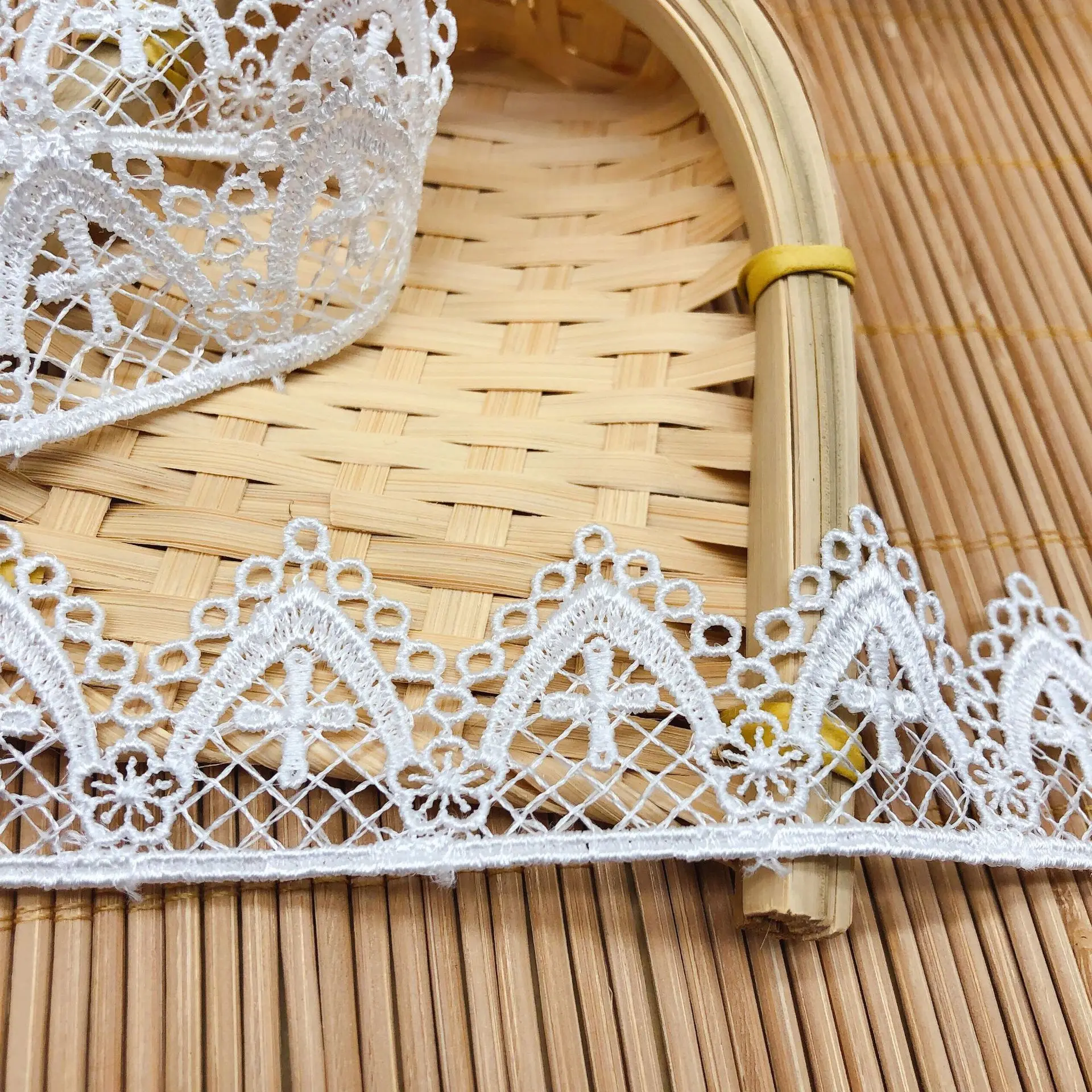 Unilateral Flower Cross Lolita Skirt Wedding Accessories Embroidered Lace Fabric Sewing Garment DIY Crafts Sewing Ribbons