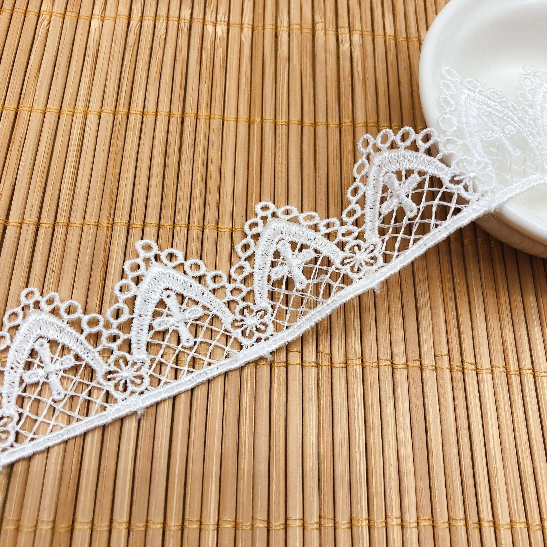 Unilateral Flower Cross Lolita Skirt Wedding Accessories Embroidered Lace Fabric Sewing Garment DIY Crafts Sewing Ribbons